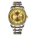 Swiss Style Men's Quartz Watch Gold Silver Dual Calendar