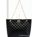Korean Style Pink Quilted Shoulder Crossbody Bag
